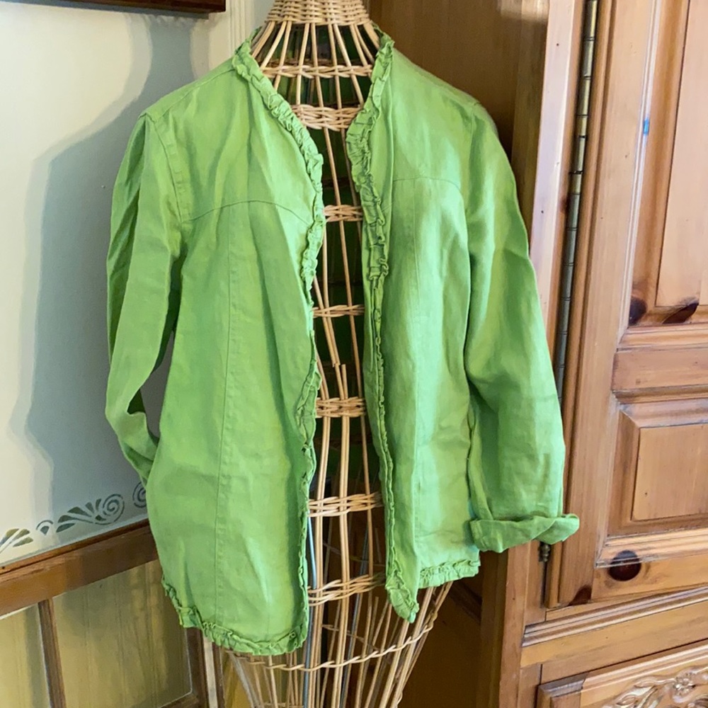 Women’s linen spring green jacket